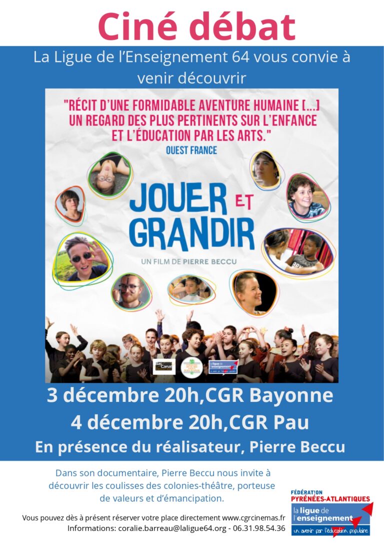 CINE DEBAT – 3/12 CGR BAYONNE 20H – 4/12 CGR PAU 20H